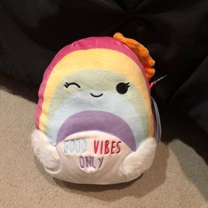 Squishmallow Sunshine the Good Vibes‎ Only Rainbow 8”